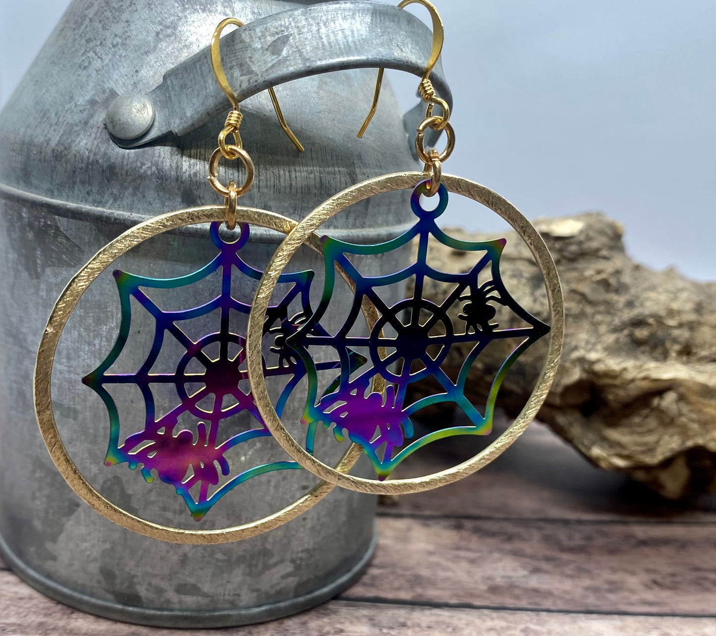 Spider hoop earrings item#s1123-e13