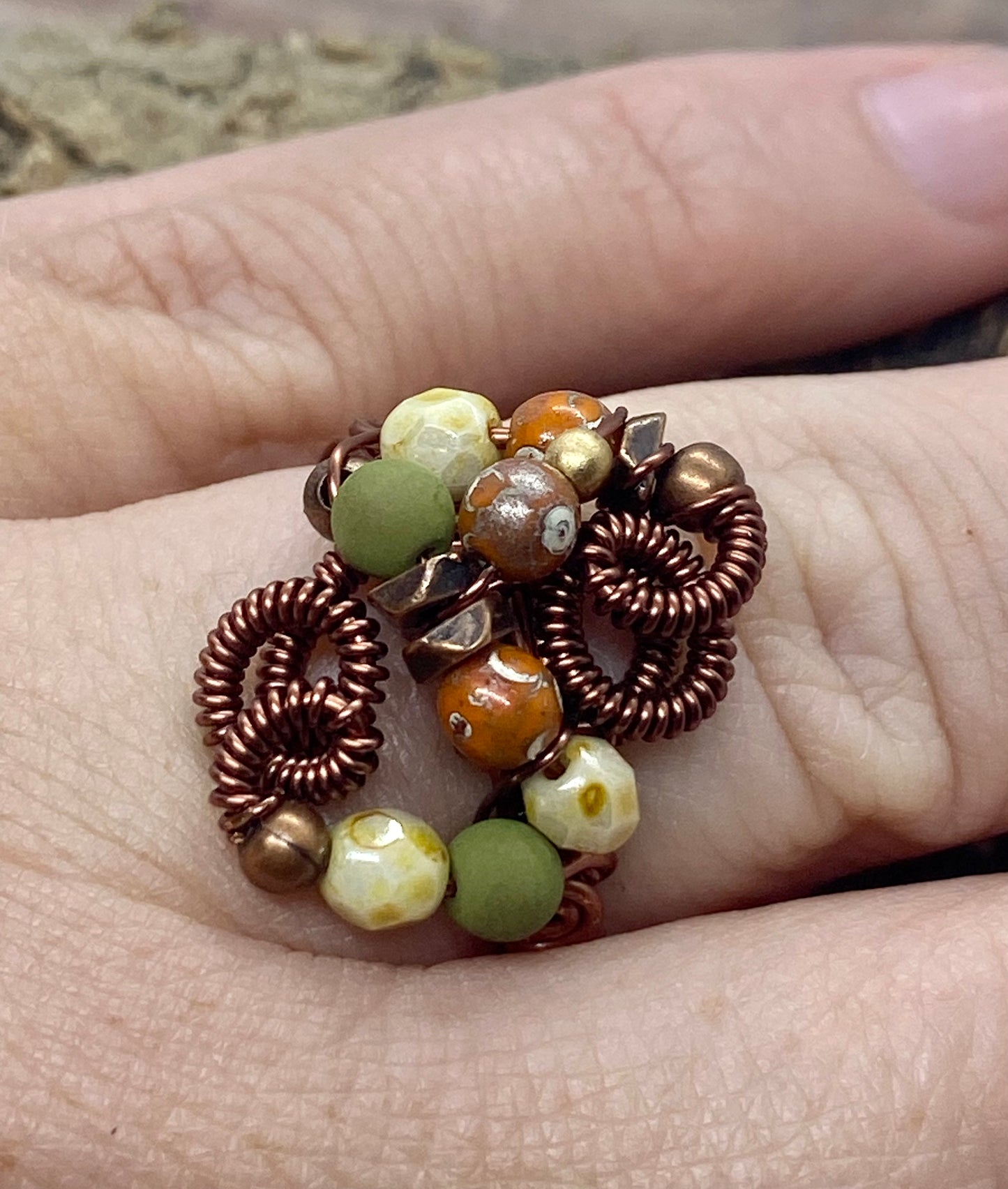 Size 9 handcrafted ring. Item #1123-12