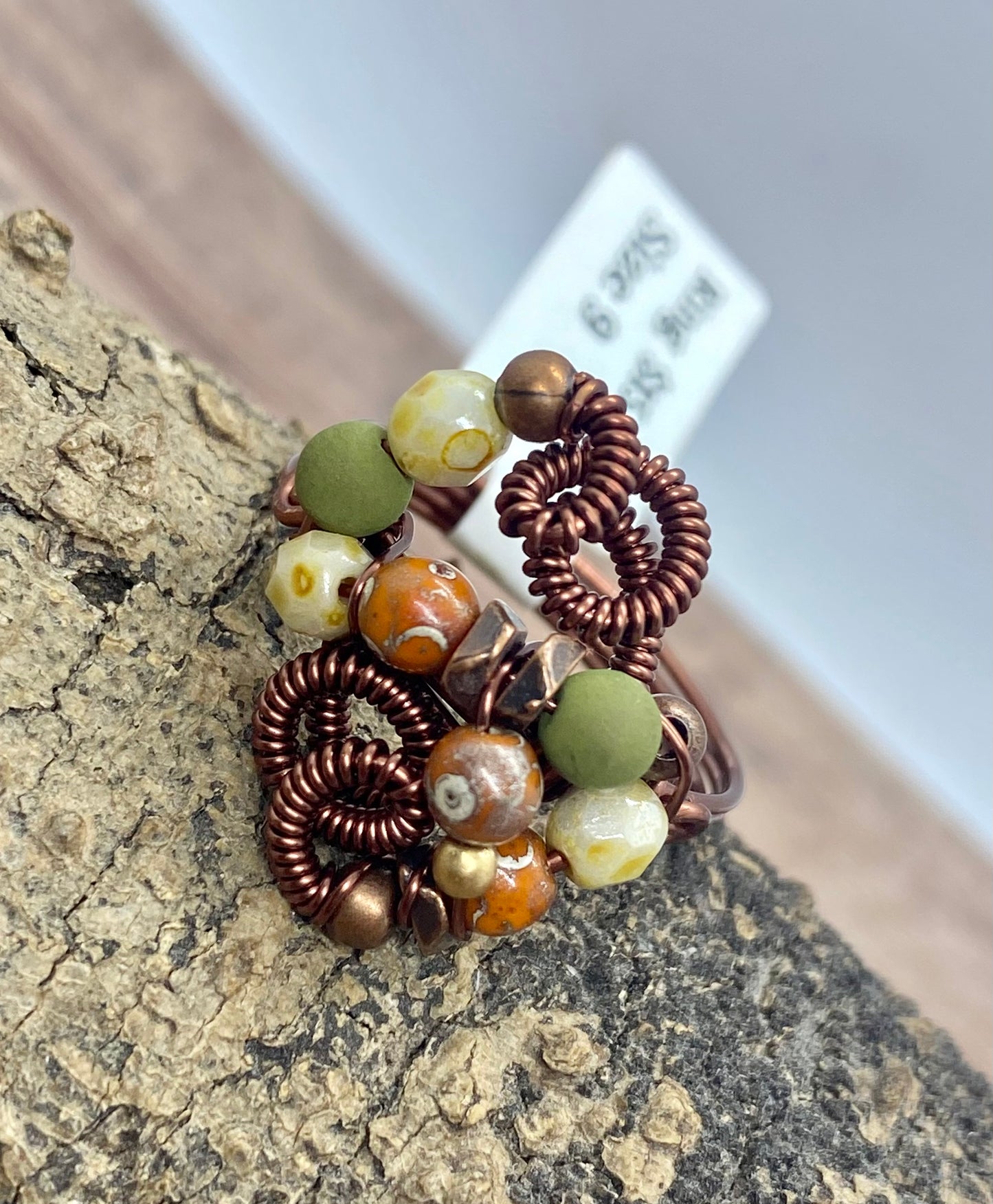 Size 9 handcrafted ring. Item #1123-12