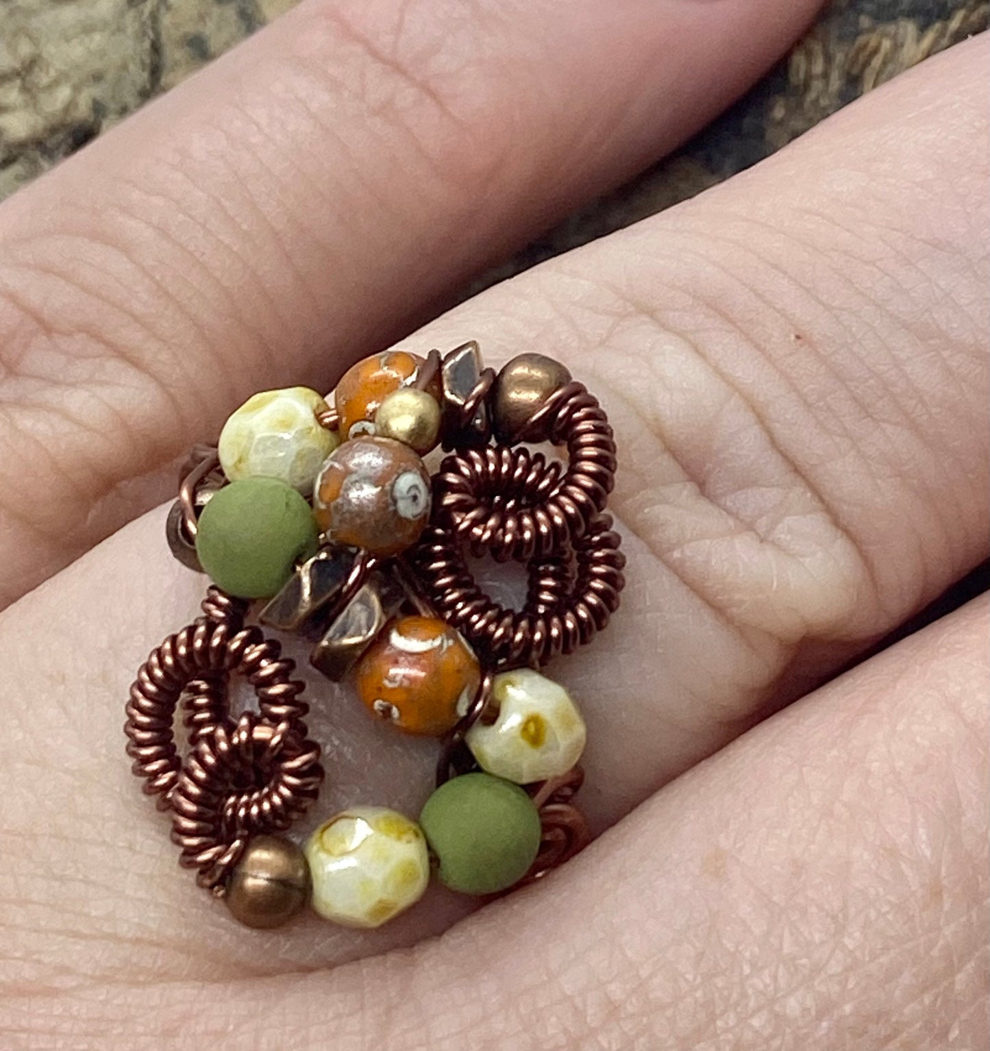 Size 9 handcrafted ring. Item #1123-12