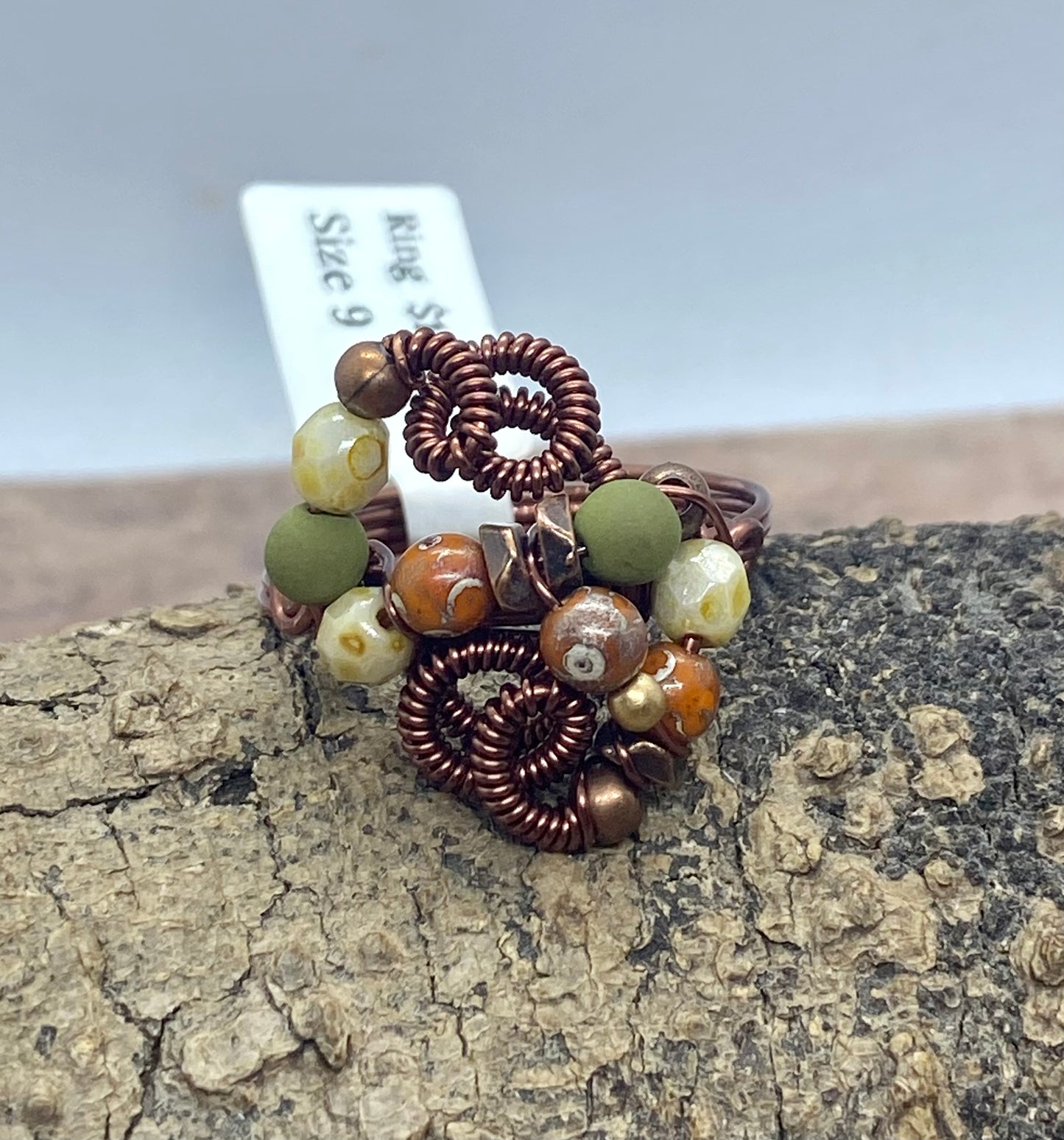 Size 9 handcrafted ring. Item #1123-12