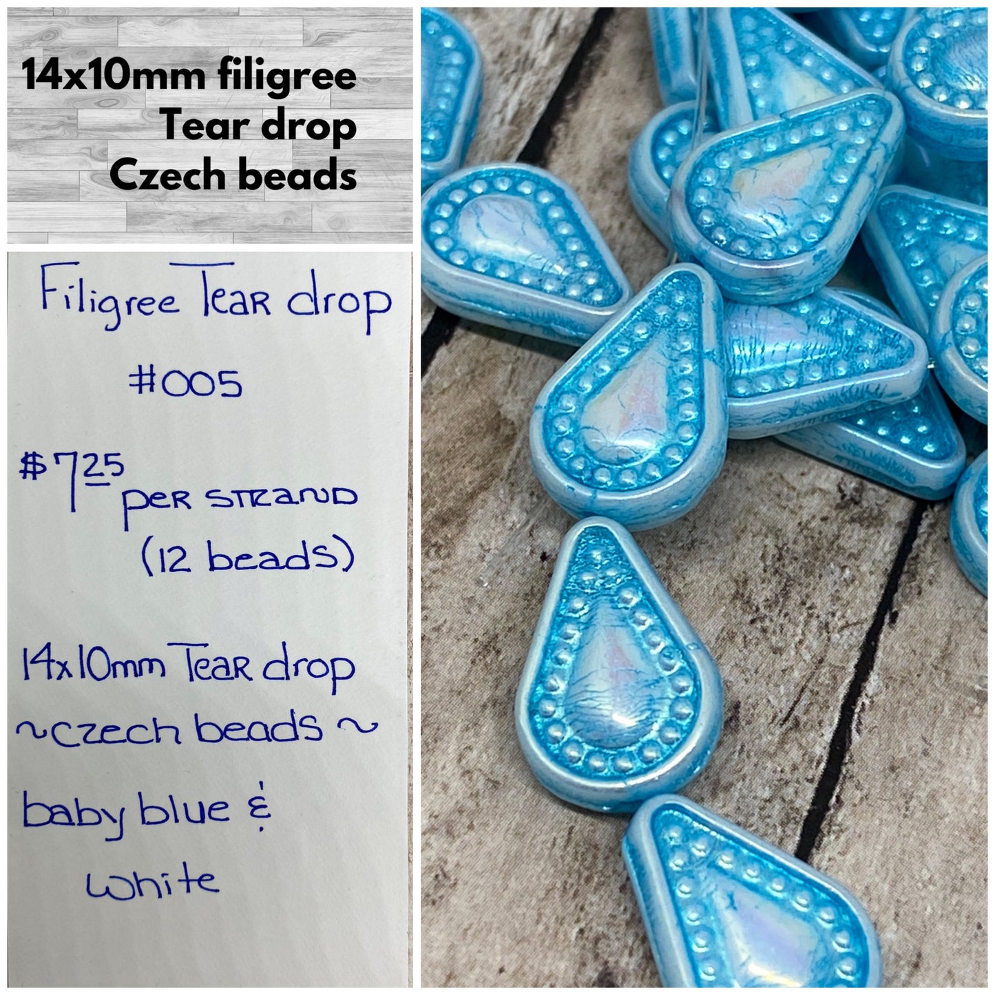 Filigree tear drop #005
