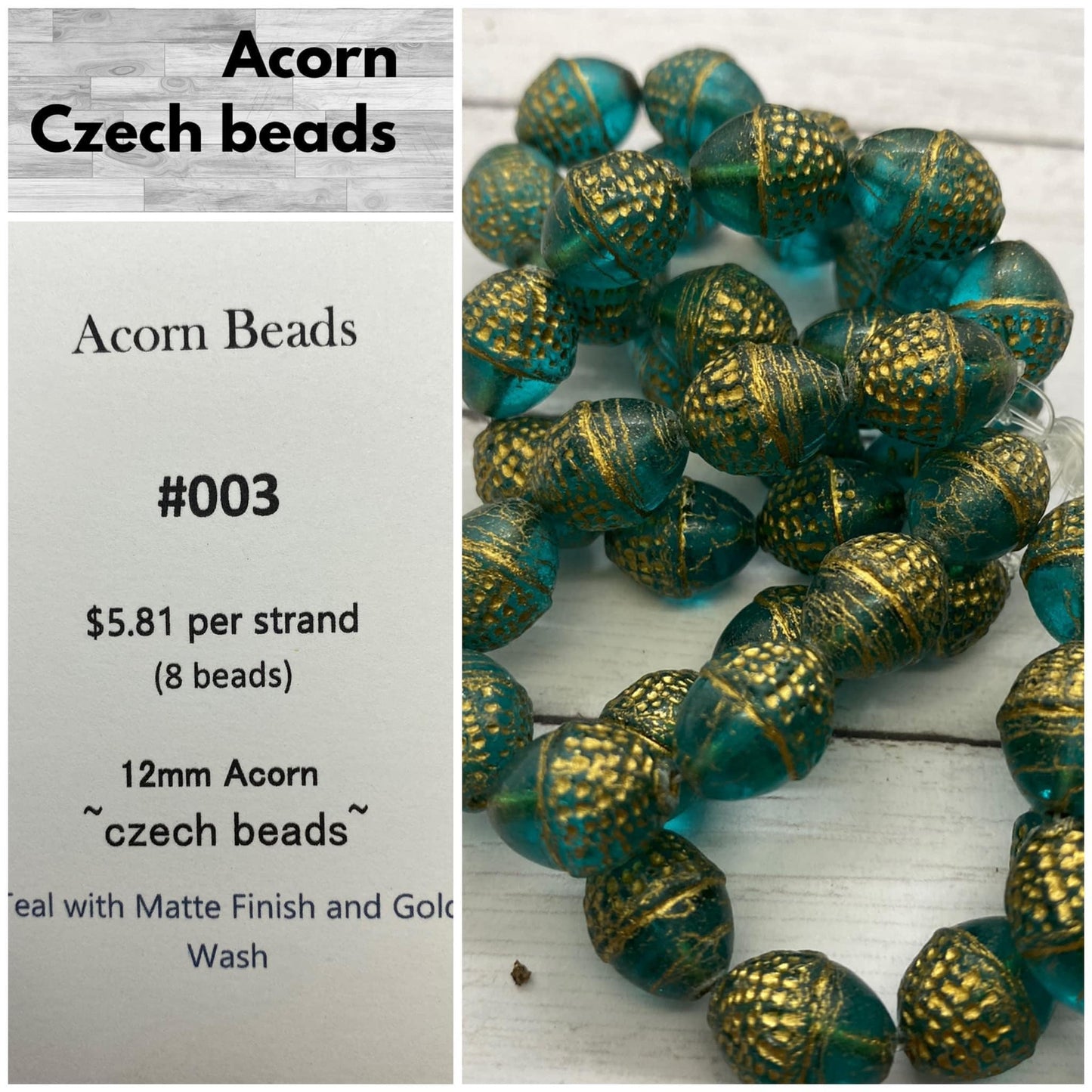 Acorn Beads 10x12mm #003