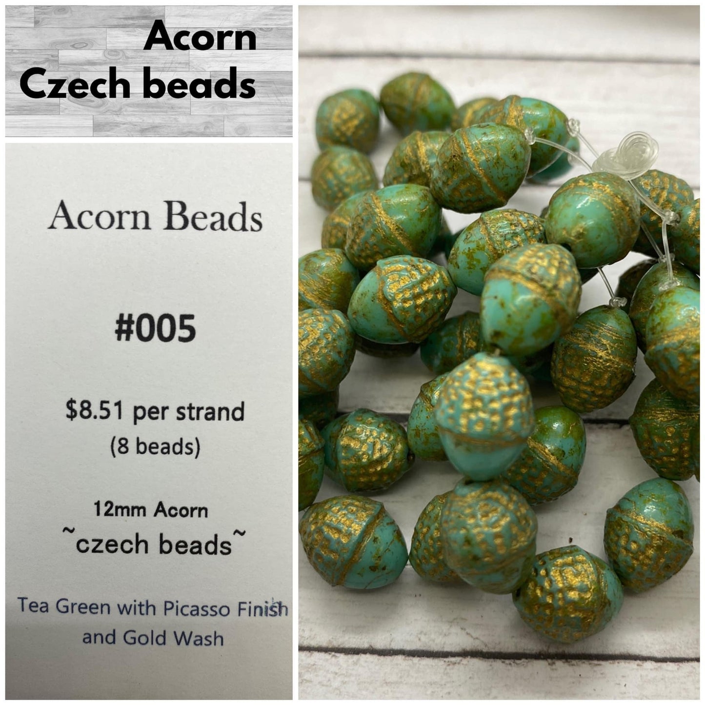 Acorn Beads 10x12mm #005