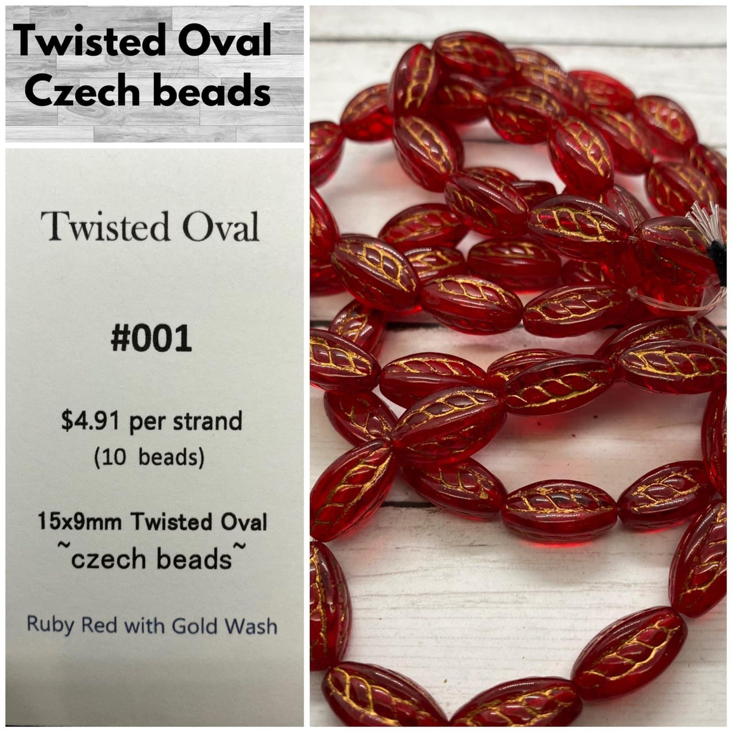 Twisted Oval 15x9mm #001