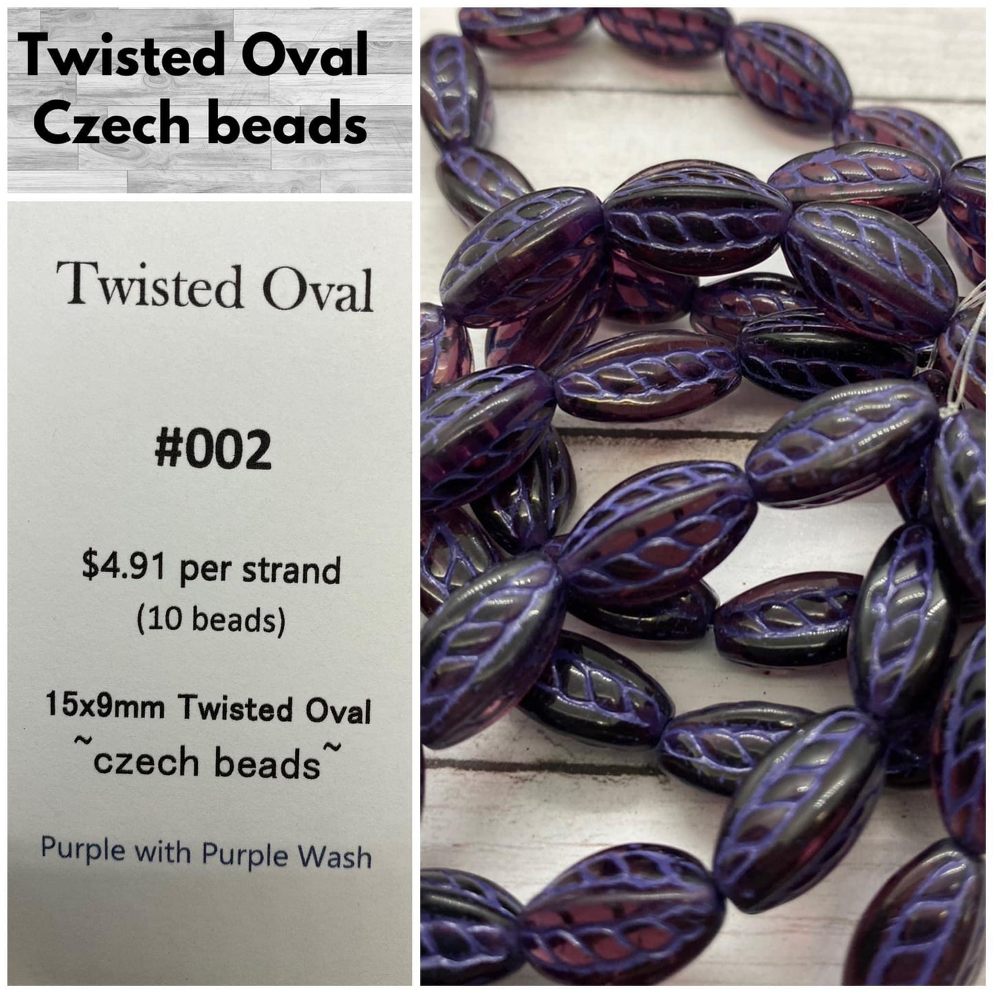 Twisted Oval 15x9mm #002