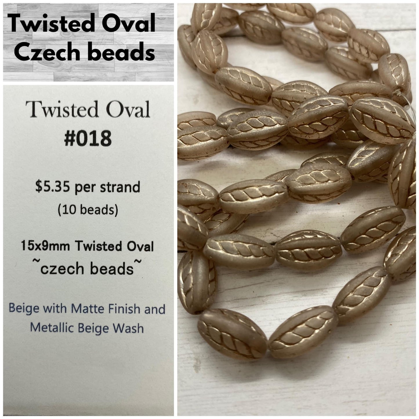 Twisted Oval 15x9mm #018