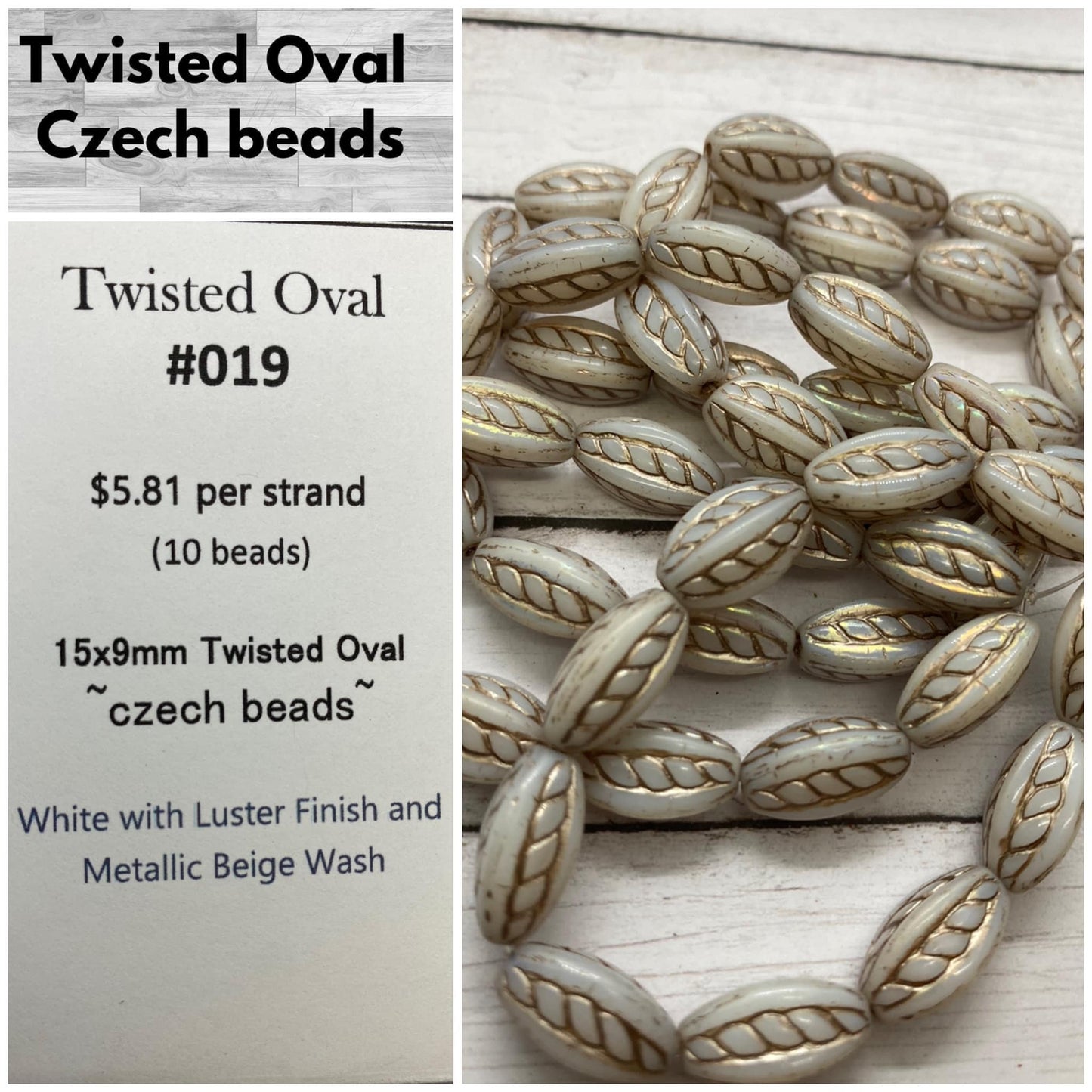 Twisted Oval 15x9mm #019