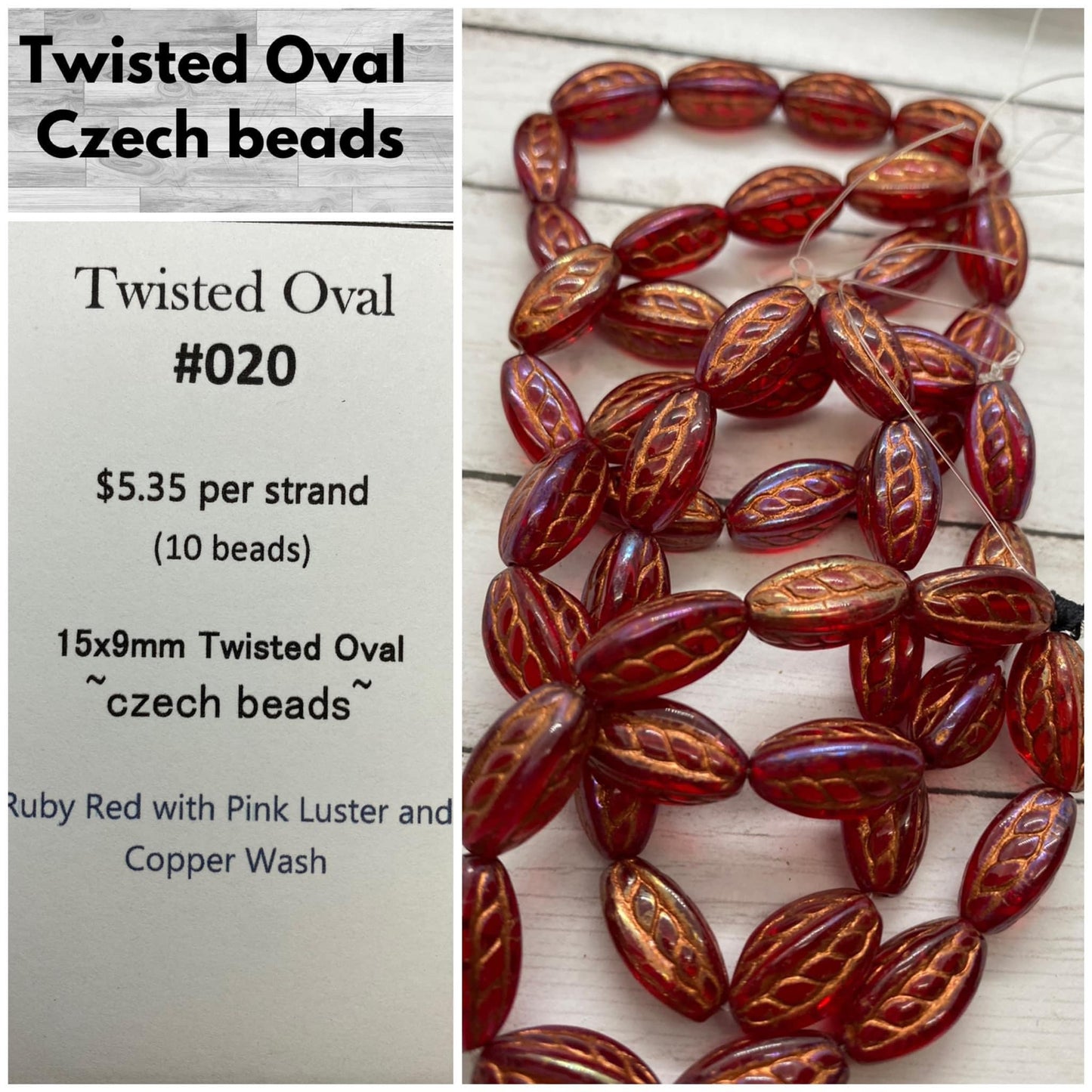 Twisted Oval 15x9mm #020